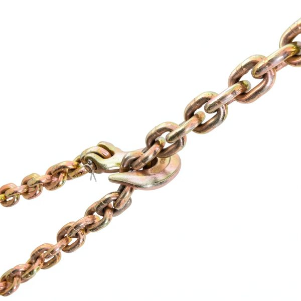 VEVOR 7100 LBS Transport Binder Chain, 3/8"x20' G80 Tow Chain with Grab Hooks, Galvanized Manganese Steel, DOT Certified, 2 Pack for Dock Factory Construction Site-10