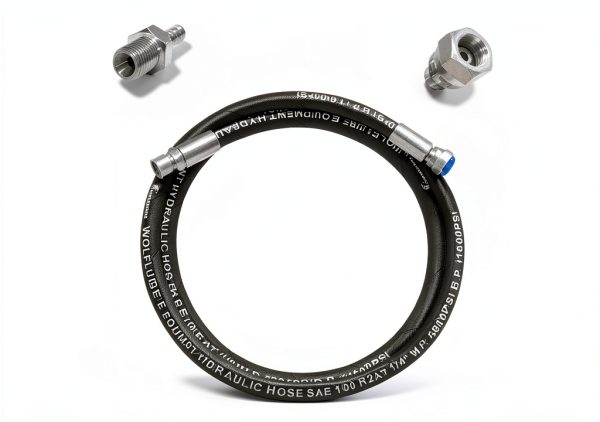 Hydraulic Grease Hose 1/4" SAE 100R2AT Green Hills Double Steel 10ft-1