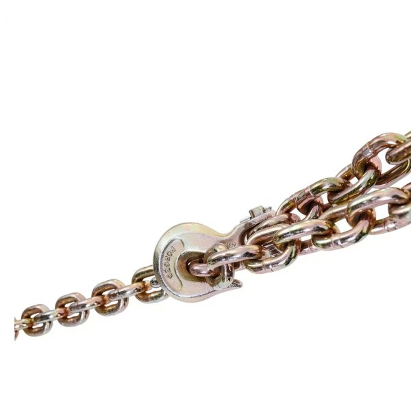VEVOR 7100 LBS Transport Binder Chain, 3/8"x20' G80 Tow Chain with Grab Hooks, Galvanized Manganese Steel, DOT Certified, 2 Pack for Dock Factory Construction Site-9